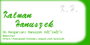 kalman hanuszek business card